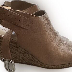 Via Spiga Ingrid Nude Leather Espadrille Wedge SZ 8 Medium